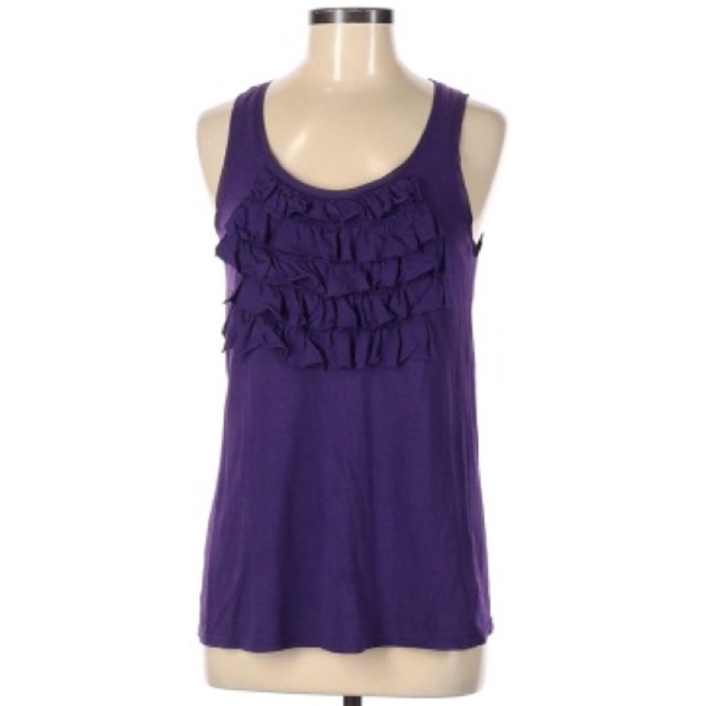 GAP Modal Navy Ruffle Sleeveless Tank Top